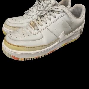 Nike Air Force 1 Shoes 10.5 Woman Jester XX Floral Print Platinum White Sneakers